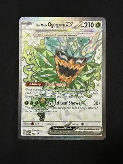 Teal Mask Ogerpon ex #166 Pokemon TCG 2024 Promo Scarlet & Violet Holo Near Mint - Image 1