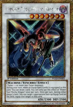 Power Tool Mecha Dragon 1st Ed Gold Secret PGLD-EN005 Yu-Gi-Oh! - Image 1