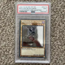 Yu-Gi-Oh Red Eyes Black Dragon, Ghost Rare 1st Edition GFP2-EN176 PSA 9 - Image 1