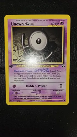 Unown u 51/75 Neo Discovery 1st Edition Pokemon Card NM - Image 1