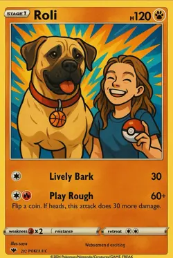 Custom Personalized Pokemon Themed TCG Cards - Dogs/Family/Friends - Image 1