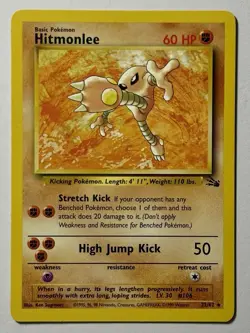 Hitmonlee 22/62 (LP/MP) Rare Fossil Unlimited 1996 WOTC Pokemon Card - Image 1