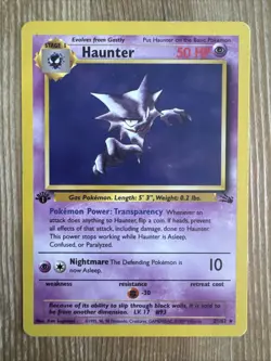 Haunter - 21/62 - Pokemon Fossil 1st Edition Rare Card WOTC MP - Image 1