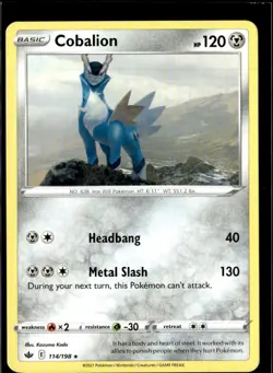 Pokemon Cobalion 114/198 Chilling Reign Non Holo Rare 3 Card Lot - Image 1