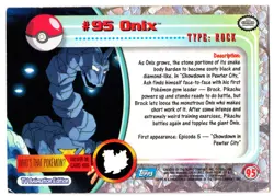 ONIX #95 CROMO / CARD POKEMON TRADING CARDS 1999-2000 TOPPS - Image 2