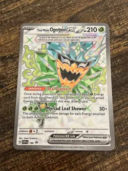 Pokemon TCG Ogerpon EX Teal Mask Black Star Promo Card SVP 166 - Image 1