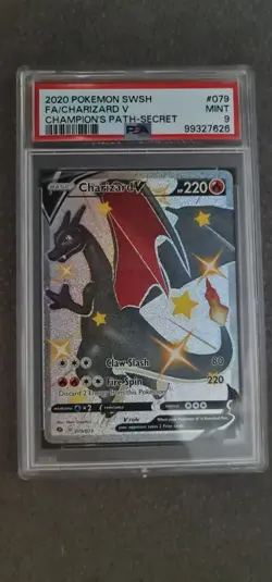 2020 Pokemon Charizard V - Champion's Path Secret Rare - PSA 9 - Full Art #079 - Image 1