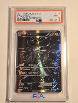 PSA 9 Zekrom 114/114 Full Art Black and White Base Set Pokemon 2011 - Image 1
