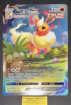 POKEMON FLAREON VMAX SWSH180 PROMO JUMBO CARD ITALIANO NEAR MINT! - Image 1