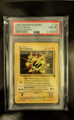 PSA 8 1999 POKEMON WB FIRST MOVIE PROMO BLACK STAR ELECTABUZZ #2 WOTC GRADED - Image 3