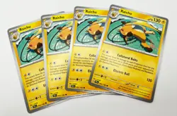 Raichu 052/162 x4 4x Pokemon Card 2024 Temporal Forces Playset - Image 1