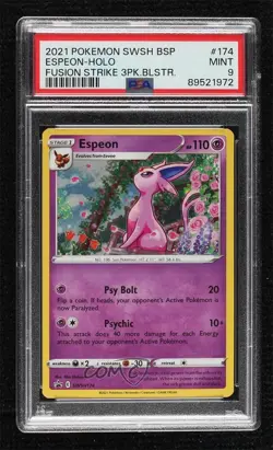 Espeon Pokemon Sword & Shield Black Star Promo PSA 9 MINT 14dq - Image 1