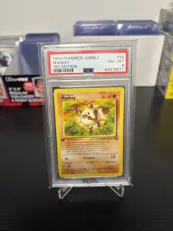 MANKEY PSA 8 1999 POKEMON JUNGLE 1ST EDITION #55/64 0436 - Image 1