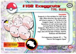 EXEGGCUTE #102 CROMO / CARD POKEMON TRADING CARDS 1999-2000 TOPPS - Image 2