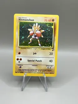 Hitmonchan 8/130 Base Set 2 WoTC Vintage Holo Rare Pokemon Card - Image 1