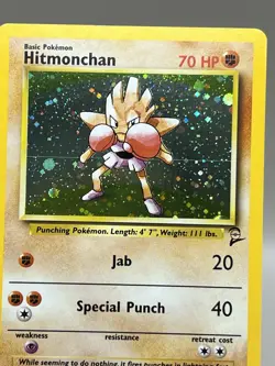 Hitmonchan 8/130 Base Set 2 WoTC Vintage Holo Rare Pokemon Card - Image 2