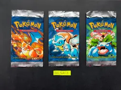 1st Edition DUTCH Base Set open packs x 3 - NO Cards - Image 1