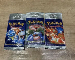 Pokemon Base Set Booster Packs Opened Pack Art Set Only No Cards - Image 1