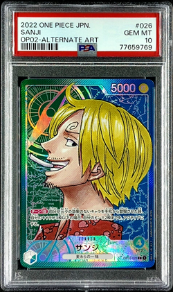 PSA 10 Sanji Alt Art Leader OP02-026 Japanese One Piece Card Gem Mint - Image 1