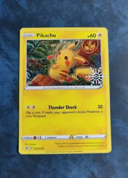 Pikachu SWSH153 Black Star Promo Snowflake Stamped Pokemon Card Nintendo 2022 - Image 2