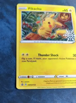 Pikachu SWSH153 Black Star Promo Snowflake Stamped Pokemon Card Nintendo 2022 - Image 5