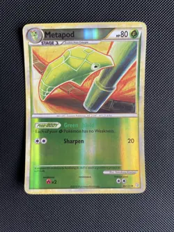 Pokemon TCG Card HeartGold SoulSilver Metapod 46/123 Reverse Holo 2010 LP/MP - Image 1