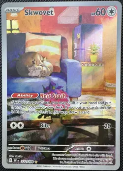 Skwovet 222/198 Illustration Rare Scarlet & Violet Pokemon Card - NM Near Mint - Image 1