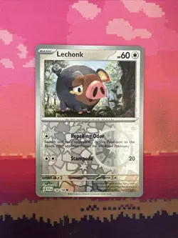 Pokemon Card Lechonk Scarlet & Violet Reverse Holo 154/198 Near Mint - Image 1