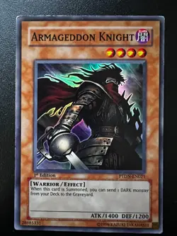 Armageddon Knight PTDN-EN021 Super Rare 1st Edition Moderate Play Yugioh - Image 1