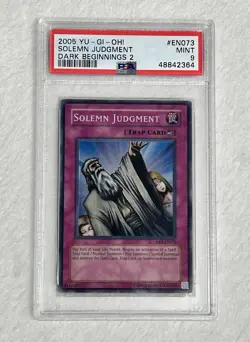 Yu-Gi-Oh! Solemn Judgment DB2-EN073 Dark Beginning 2 Super Rare PSA 9 - Image 1
