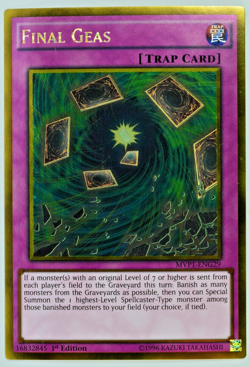 Yugioh Final Geas MVP1-ENG29 Gold Rare 1st Edition - Image 1