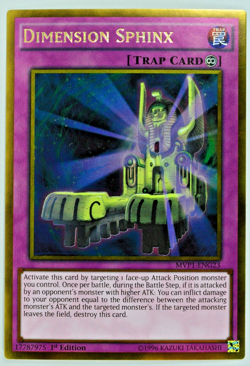 Yugioh Dimension Sphinx MVP1-ENG23 Gold Rare 1st Edition - Image 1