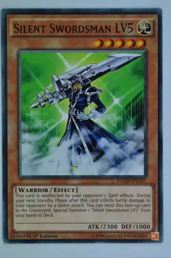 Yugioh Silent Swordsman LV5 YGLD-ENC07 Common 1st Edition - Image 1