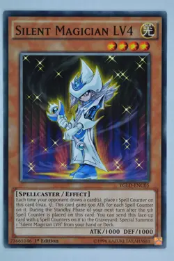 Yugioh Silent Magician LV4 YGLD-ENC05 Common 1st Edition - Image 1