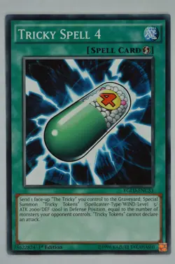 Yugioh Tricky Spell 4 YGLD-ENC33 Common 1st Edition - Image 1