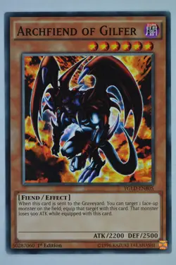 Yugioh Archfiend of Gilfer YGLD-ENB05 Common 1st Edition - Image 1
