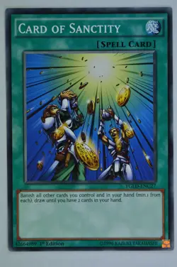 Yugioh Card of Sanctity YGLD-ENC27 Common 1st Edition - Image 1