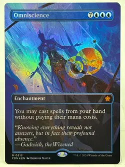 Omniscience NM/M* FOIL BORDERLESS Foundations ENGLISH 0312 mtg -UnltdCards - Image 1