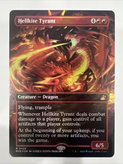 MTG Hellkite Tyrant (Anime Borderless Foil) Ravnica Remastered NM - Image 1
