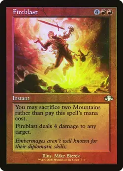 Magic The Gathering MTG FIREBLAST FOIL Dominaria Remastered NM Near Mint - Image 1