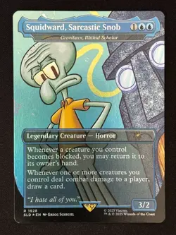1x MTG Squidward, Sarcastic Snob - Grazilaxx, Illithid Scholar (Rainbow Foil) - Image 1