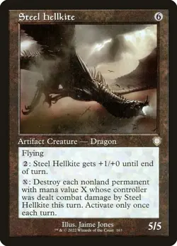 NM Retro Steel Hellkite, MTG, The Brothers' War, Magic the Gathering, 163 - Image 1