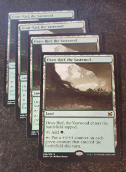 4x Oran-Rief, the Vastwood rare lands - Dual Decks: Elves vs Inventors - NM/VG - Image 1