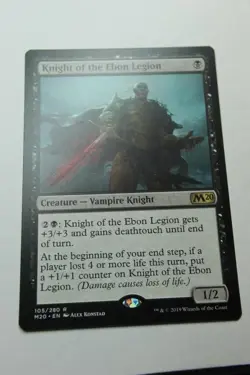 MTG Knight of the Ebon Legion x1- -Core Set 2020-Lightly Played - Image 1