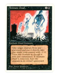 Magic The Gathering Animate Dead 4th Print MTG LP - Image 1