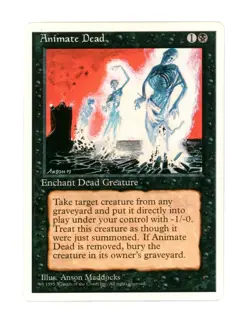 Magic The Gathering Animate Dead 4th Print MTG LP - Image 1
