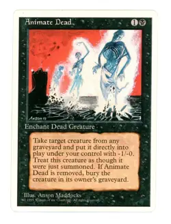 Magic The Gathering Animate Dead 4th Print MTG LP - Image 1