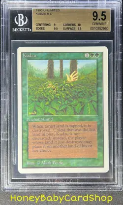 MTG Unlimited Edition 1993 Kudzu BGS 9.5 GEM MINT Old School 93/94 - Image 1