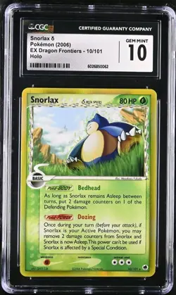 Pokemon Snorlax 10/101 Holo Rare EX Dragon Frontiers CGC 10 GEM MINT - Image 1