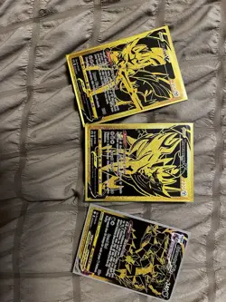 Pokemon Zamazenta V SWSH077, Zacian V SWSH076, Eternatus V Gold Full Art Promo - Image 1
